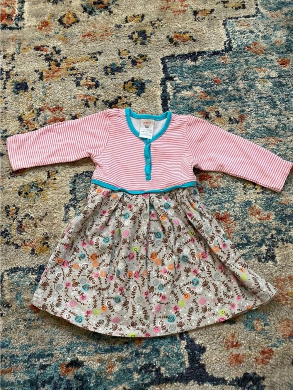 Zutano Stripe Floral Dress